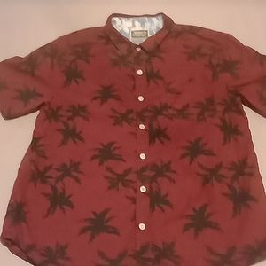 Modern amusement extra large short sleeve button-up shirt.